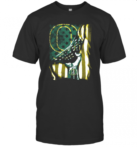Oregon Ducks American Flag Independence Day T-Shirt