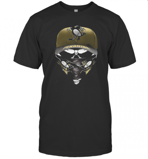 Skull Mask Pittsburgh Penguins Hockey Logo T-Shirt
