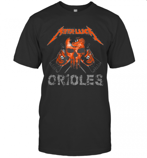 Skull Metallica Baltimore Orioles Flag T-Shirt