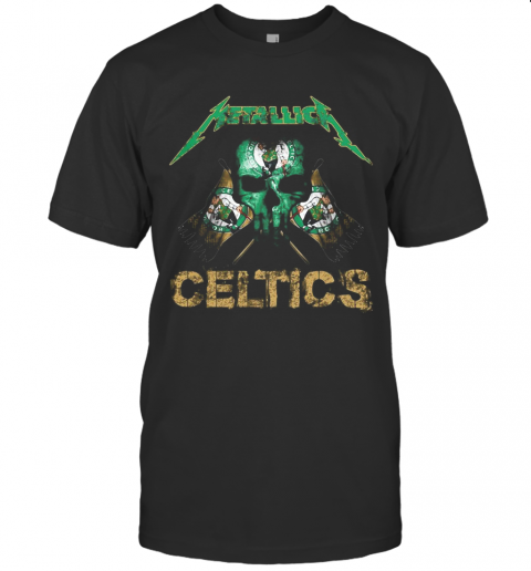 Skull Metallica Boston Celtics Flag T-Shirt