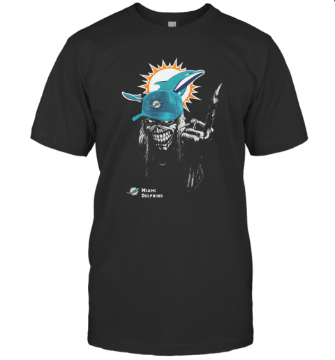 Skull Miami Dolphins Football T-Shirt