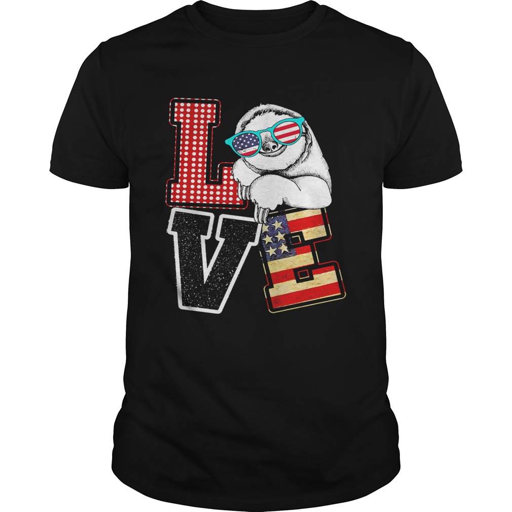Sloth love American flag veteran Independence Day shirt
