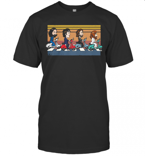 The Beatles Chibi Drive Motorcycle Abbey Road T-Shirt
