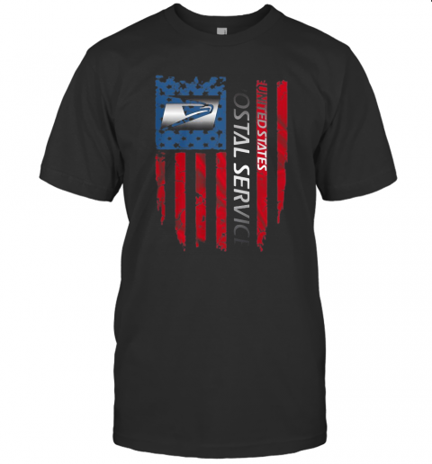United States Postal Service Logo American Flag Independence Day T-Shirt