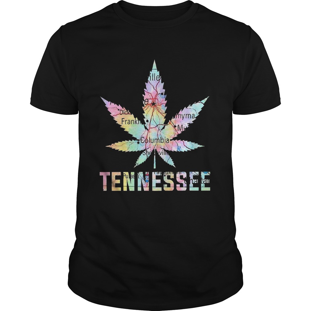 Weed Marijuana Tennessee To Map shirt