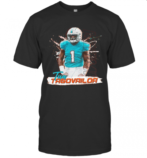 1 Tua Tagovailoa Miami Dolphins Football T-Shirt
