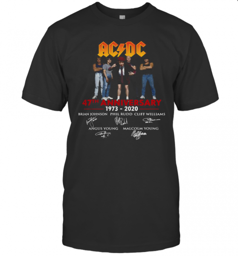 AC_DC 47Th Anniversary 1973 2020 Signatures T-Shirt