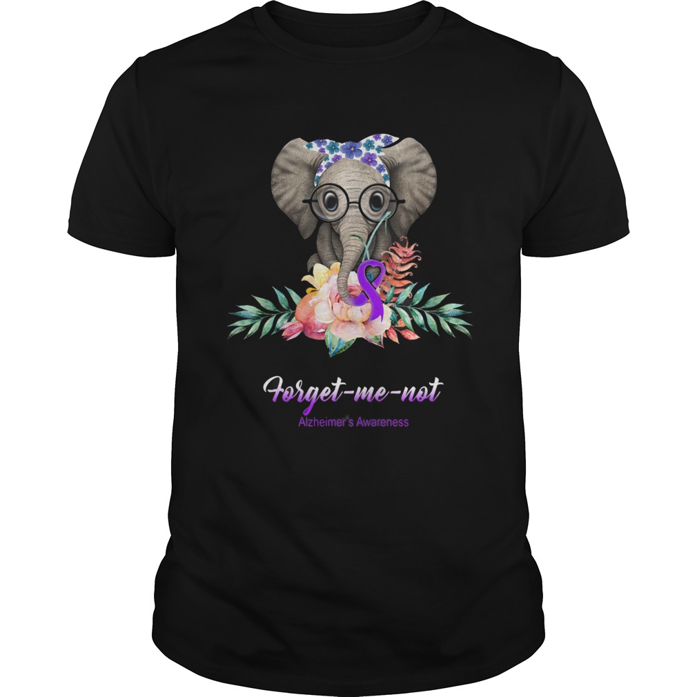 Elephant Bow Lovely Forget Me Not Alzheimers Awareness shirt