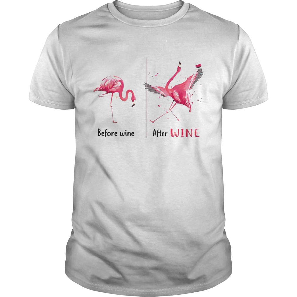 Flamingo Before After Wine shirt