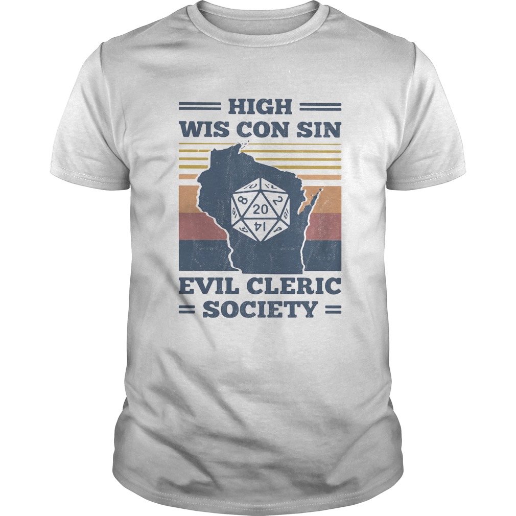 High Wis Con Sin Evil Cleric Society Game Vintage Retro shirt