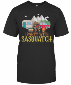 I Party With Sasquatch Car Fire Tree Moutain T-Shirt Classic Men's T-shirt