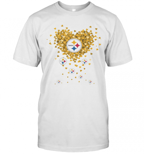 Love Pittsburgh Steelers Football Hearts T-Shirt