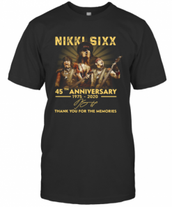 Nikki Sixx 45Th Anniversary 1975 2020 Thank You For The Memories Signatures T-Shirt Classic Men's T-shirt