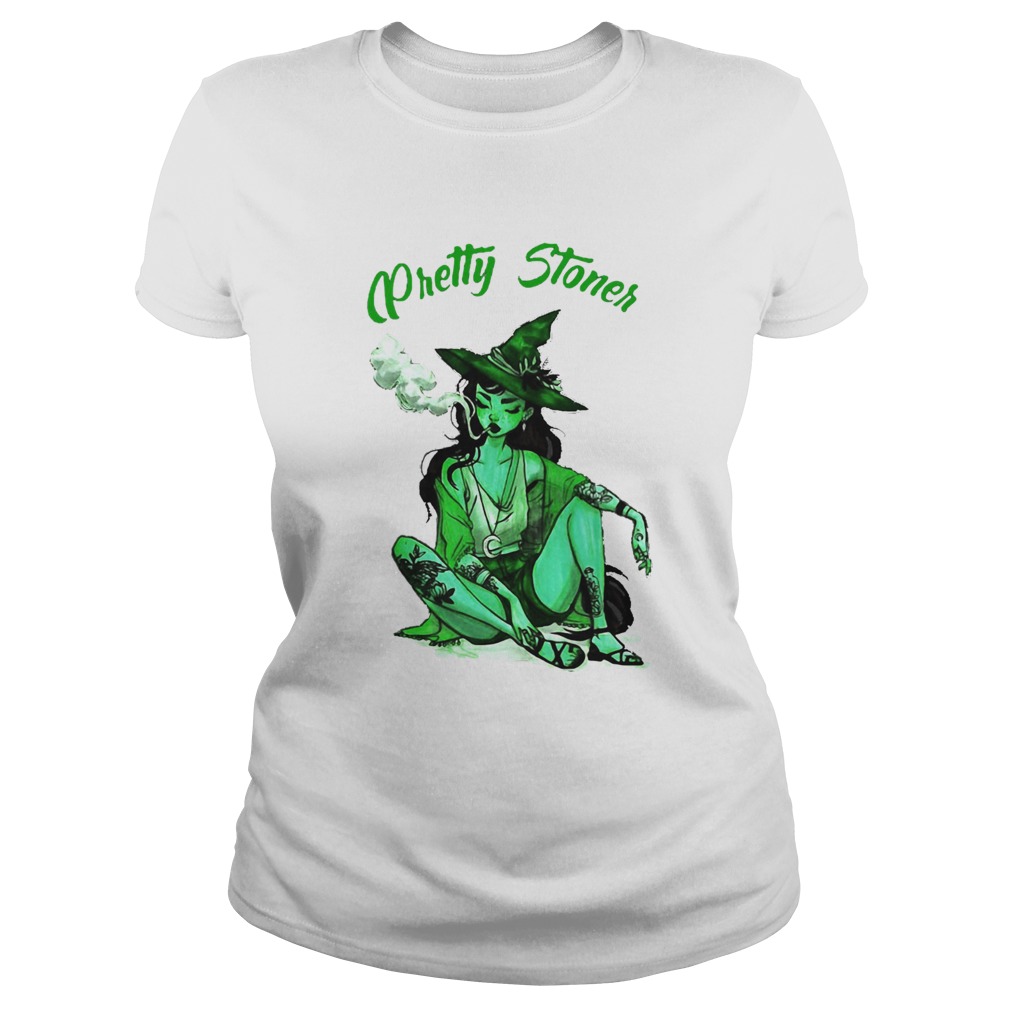 PRETTY STONER WITCH WEED HALLOWEEN Classic Ladies