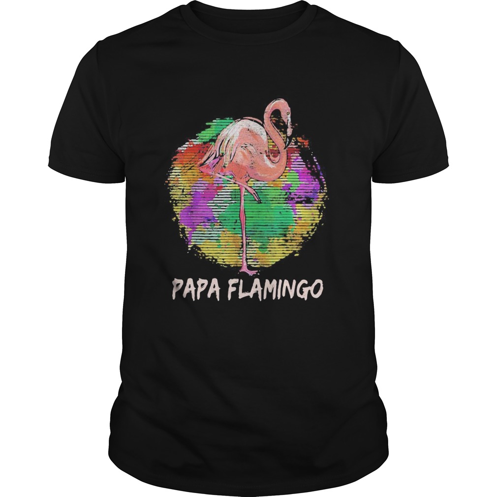 Papa Flamingo Color Circle shirt