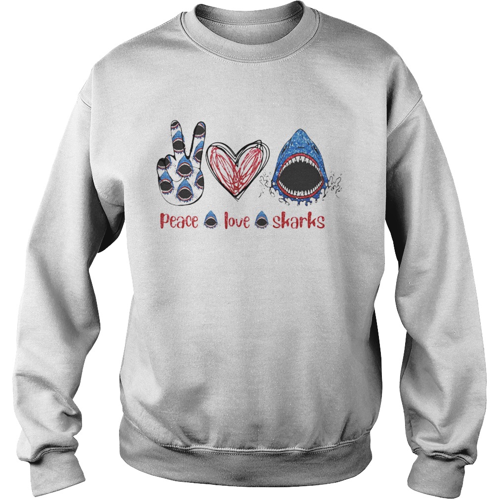 Peace Love Sharks Hippie Heart Sharks Sweatshirt