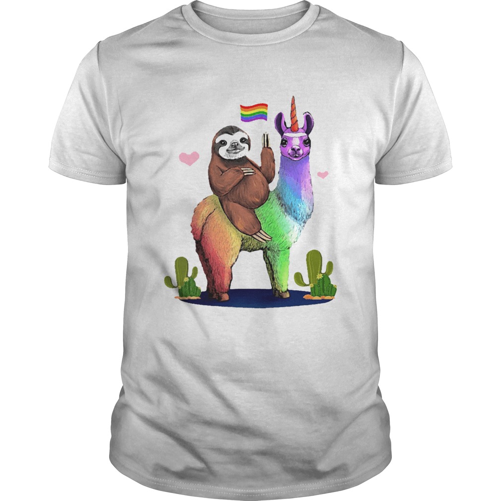 Sloth Riding Llama Lgbt Gay Lesbian Pride 2020 shirt