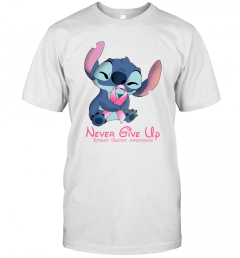 Stitch Never Give Up Breast Cancer Awareness T-Shirt