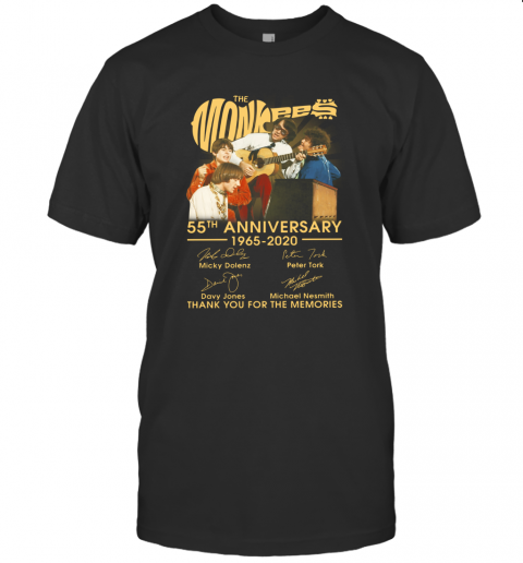 The Monkees 55Th Anniversary 1965 2020 Thank You For The Memories Signatures T-Shirt