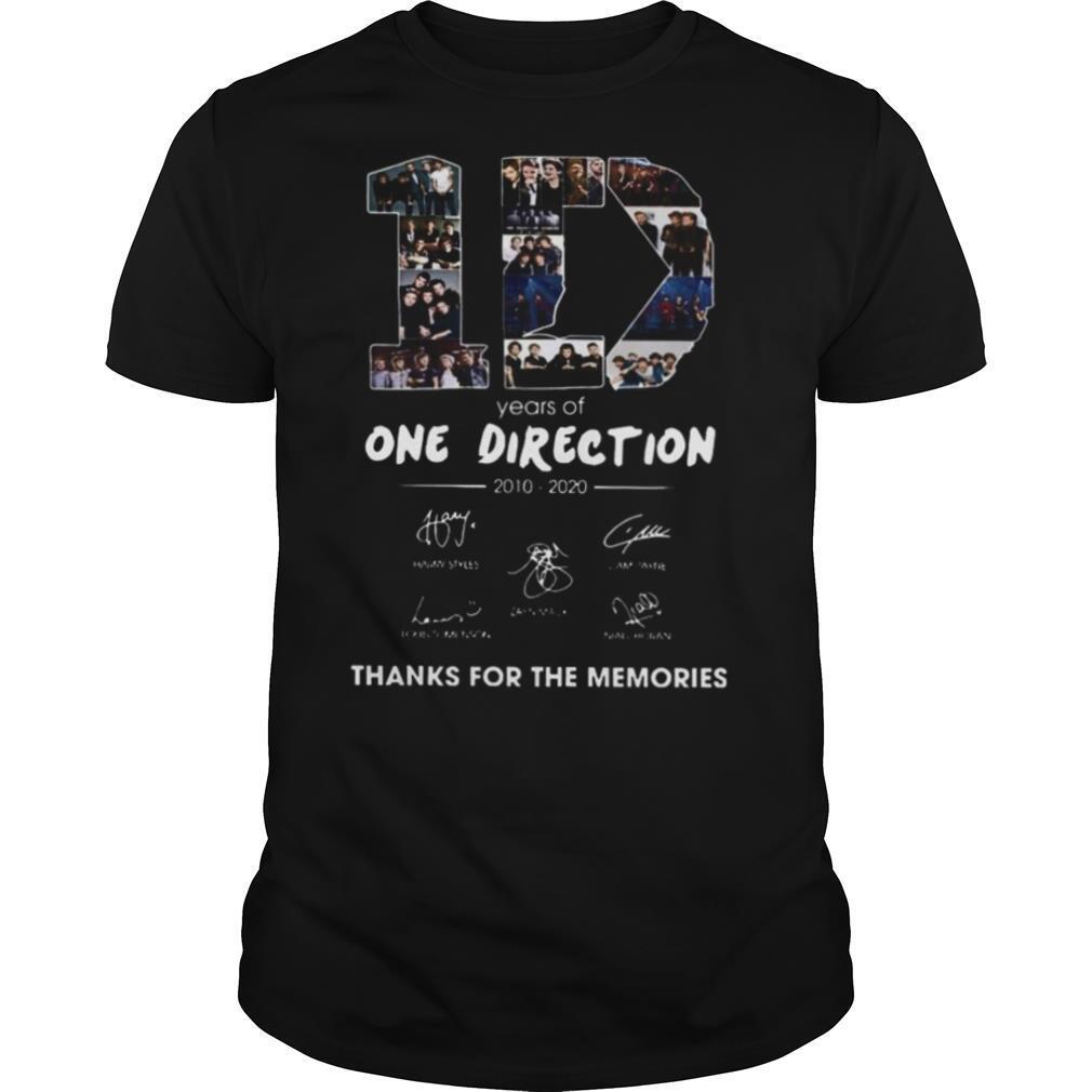 10 Years Of One Direction 2010 2020 Signatures shirt