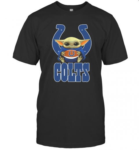 Baby Yoda Hug Indianapolis Colts Football T-Shirt