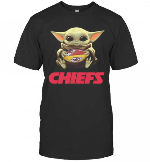 Baby Yoda Hug Kansas City Chiefs Football T-Shirt