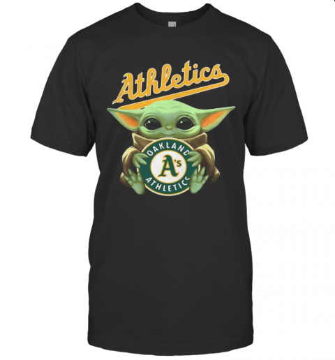 Baby Yoda Hug Oakland Athletics Baseball T-Shirt