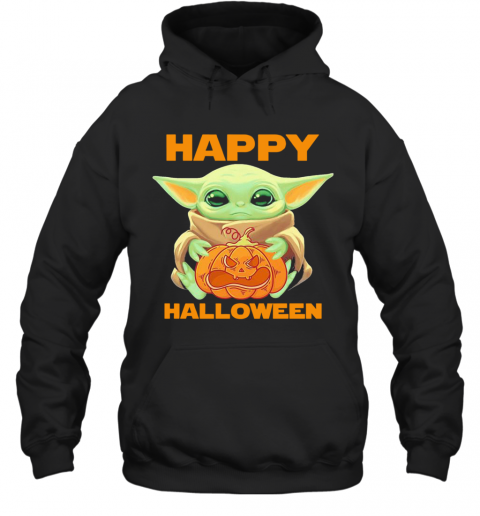 Baby Yoda Hug Pumpkin Happy Halloween T-Shirt Unisex Hoodie