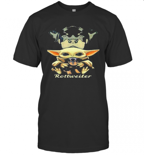 Baby Yoda Hug Rottweiler T-Shirt