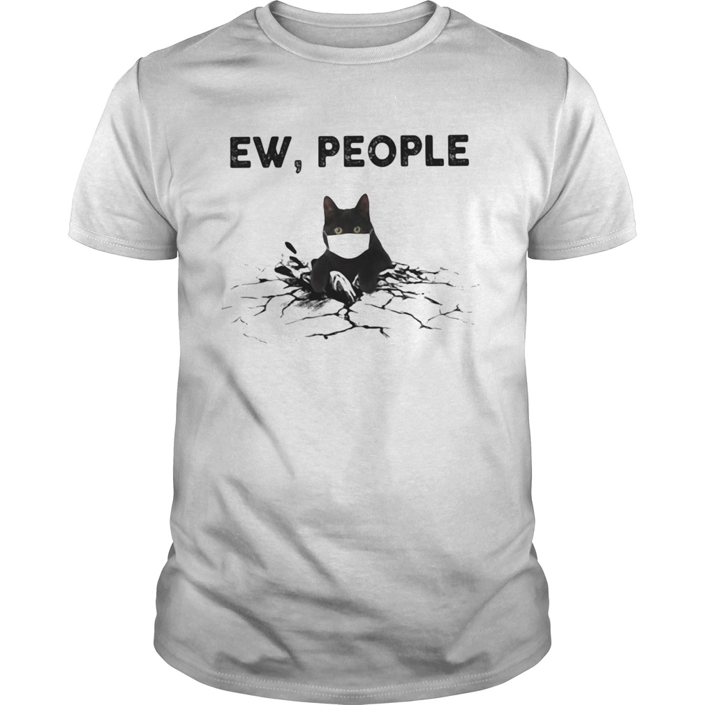 Black Cat face mask EW people shirt