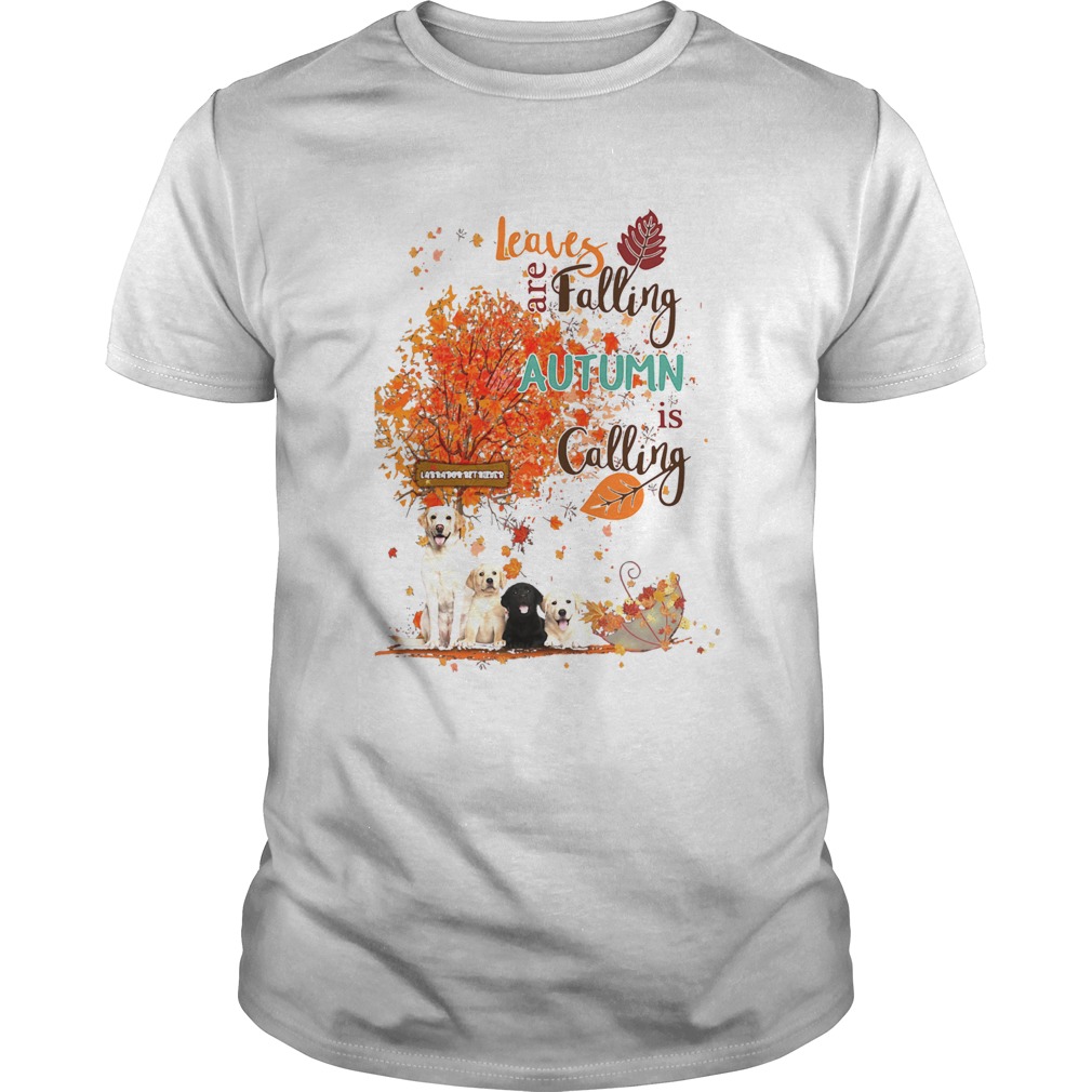 Golden retriever leaves are falling autumn is calling shirt