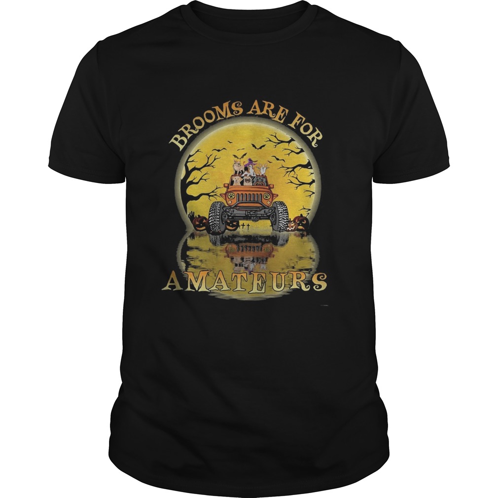 Halloween Brooms are for amateurs Dogs jeep shirt