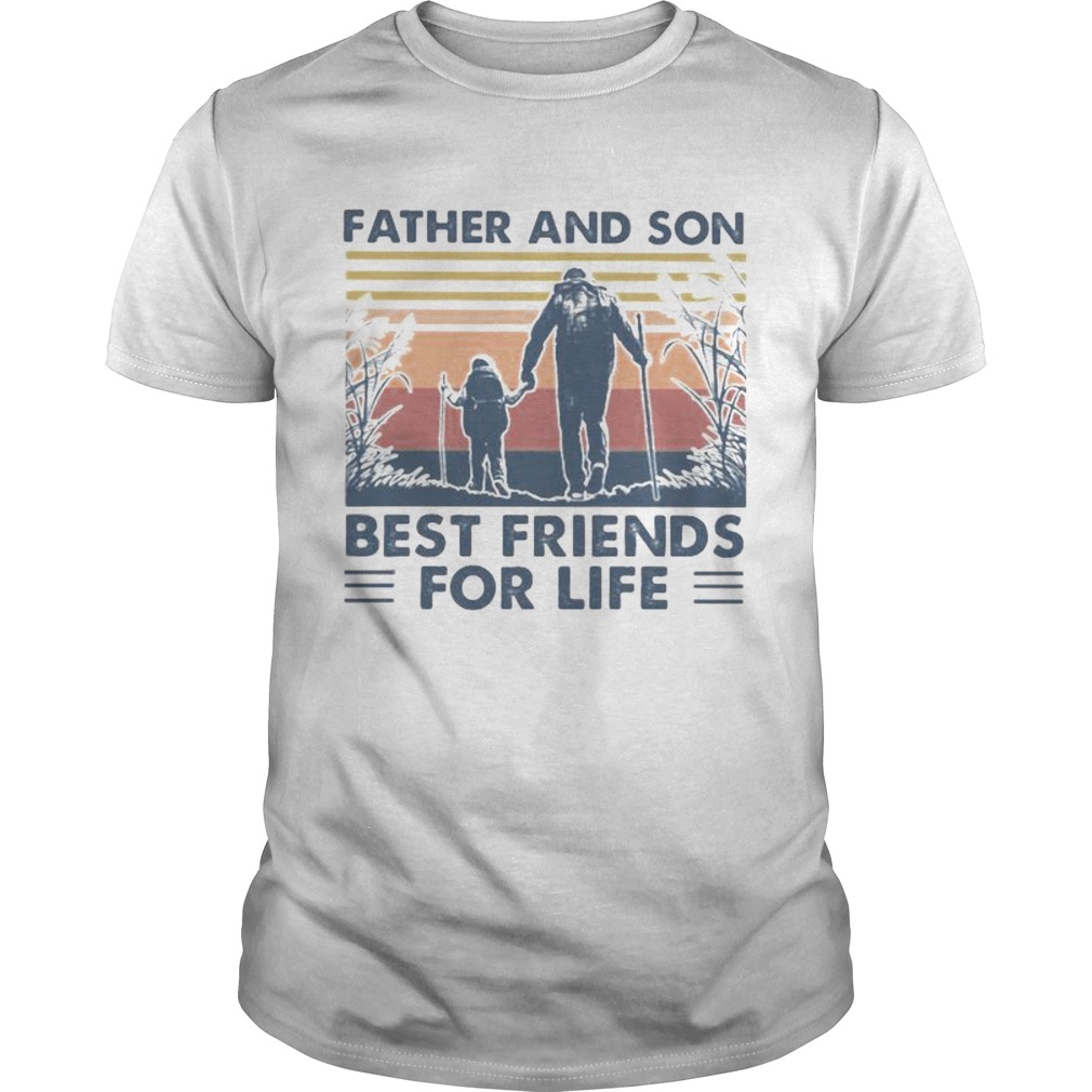 Hiking Father and son best friends for life vintage retro shirt