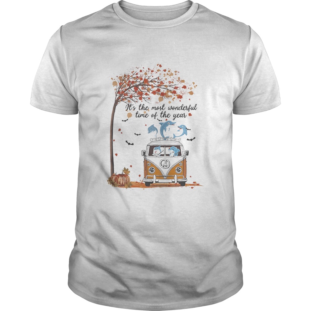 Hippie Car Dolphins Its The Most Wonderful Time Of The Year Halloween Autumn shirt