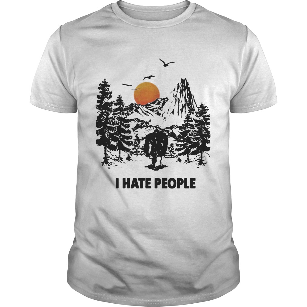 I Hate People Bigfoot Forest Sunset shirt