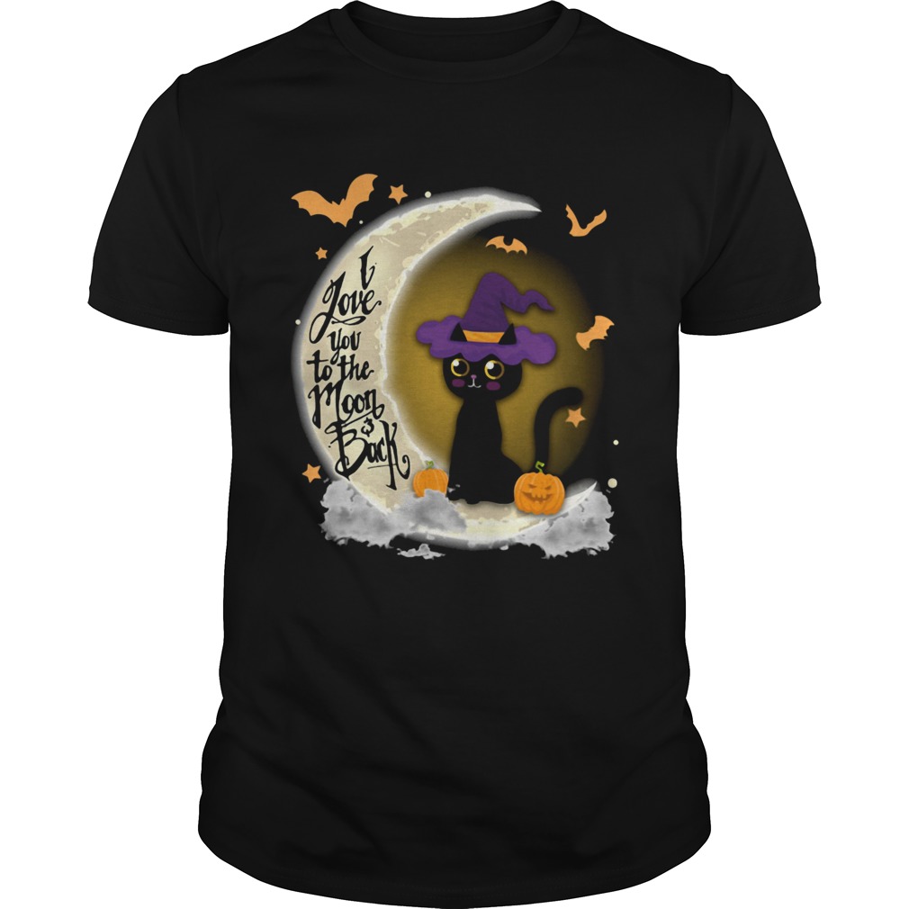 I LOVE YOU TO THE MOON AND BACK CAT WITCH PUMPKIN HALLOWEEN shirt