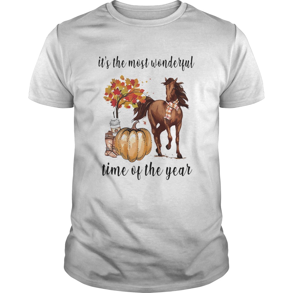 Its The Most Wonderful Time Of Year Fall Autumn Horse Pumpkin shirt