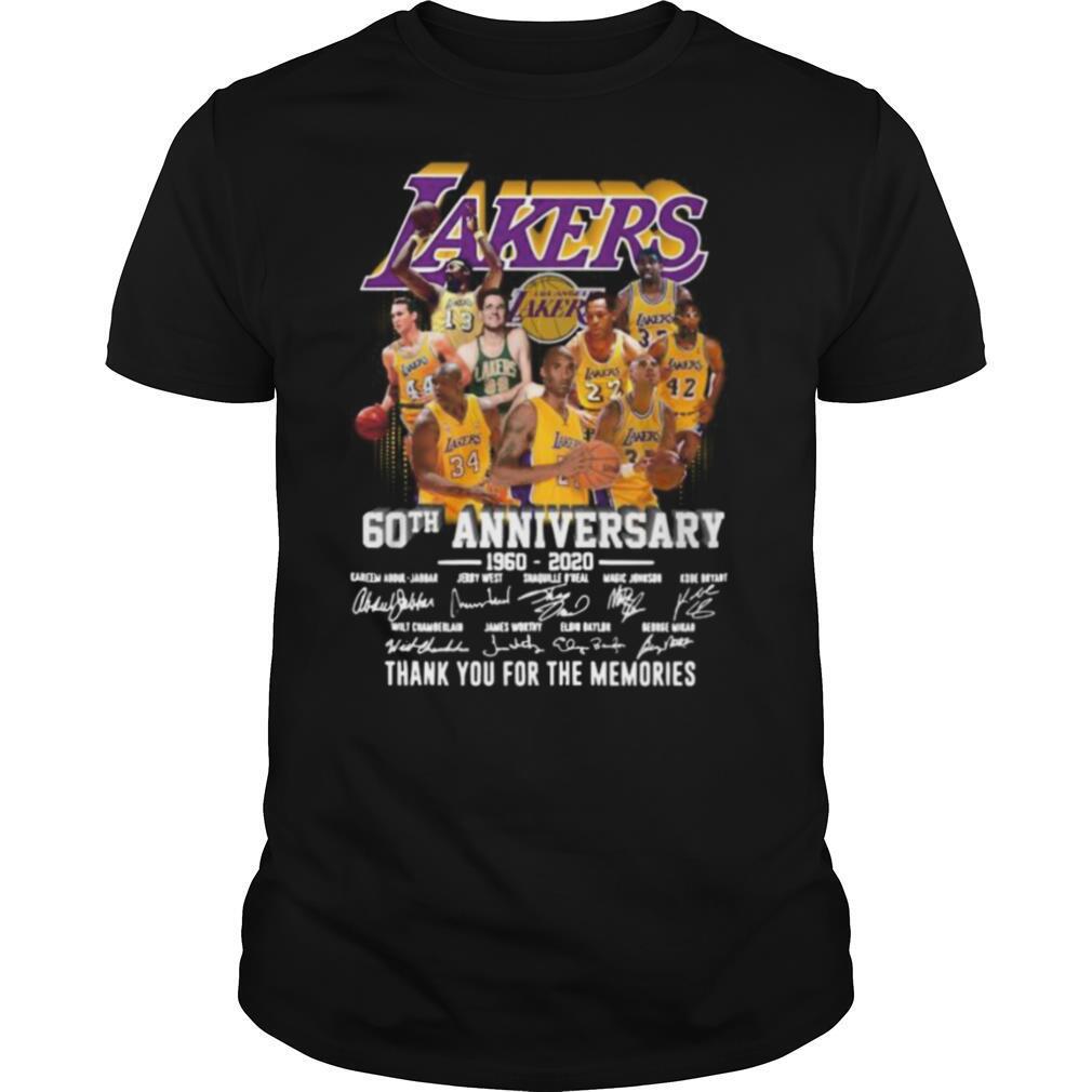 Los Angeles Lakers 60Th Anniversary 1960 2020 Thank You For The Memories Signatures