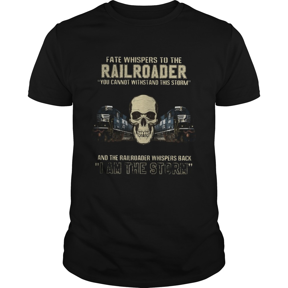 Skull fate whispers to the csx railroader you cannot withstand the storm and the railroad back i am