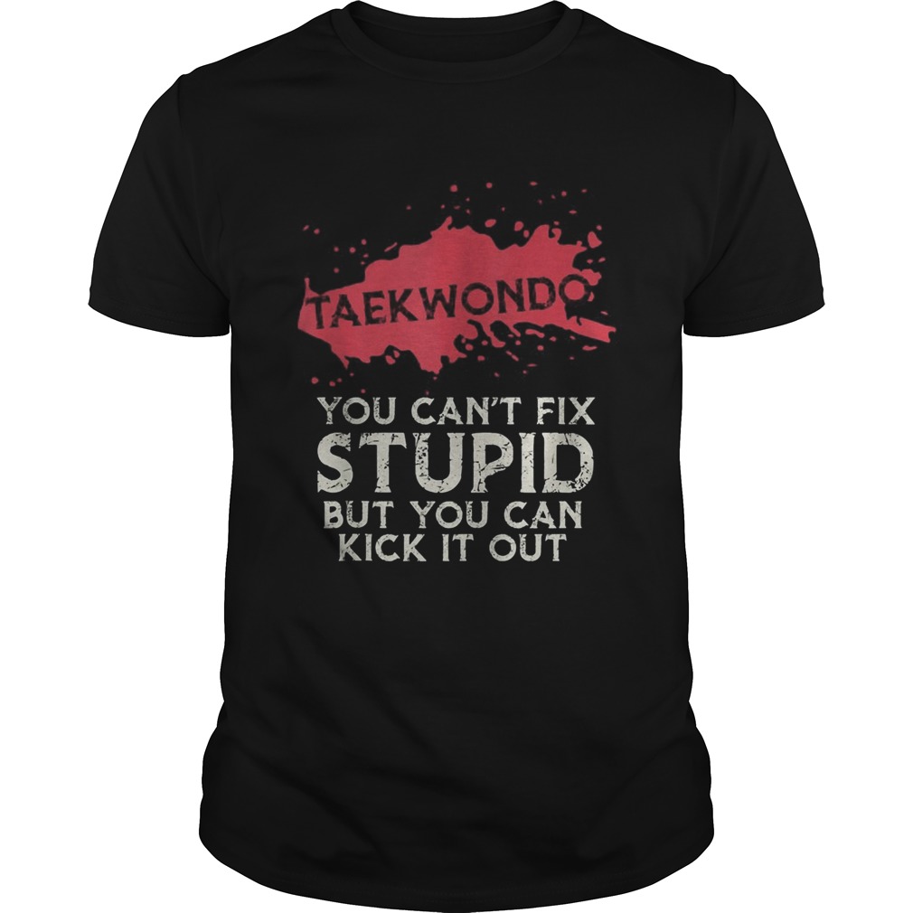 Taekwondo you cant fix stupid but you can kick it out shirt