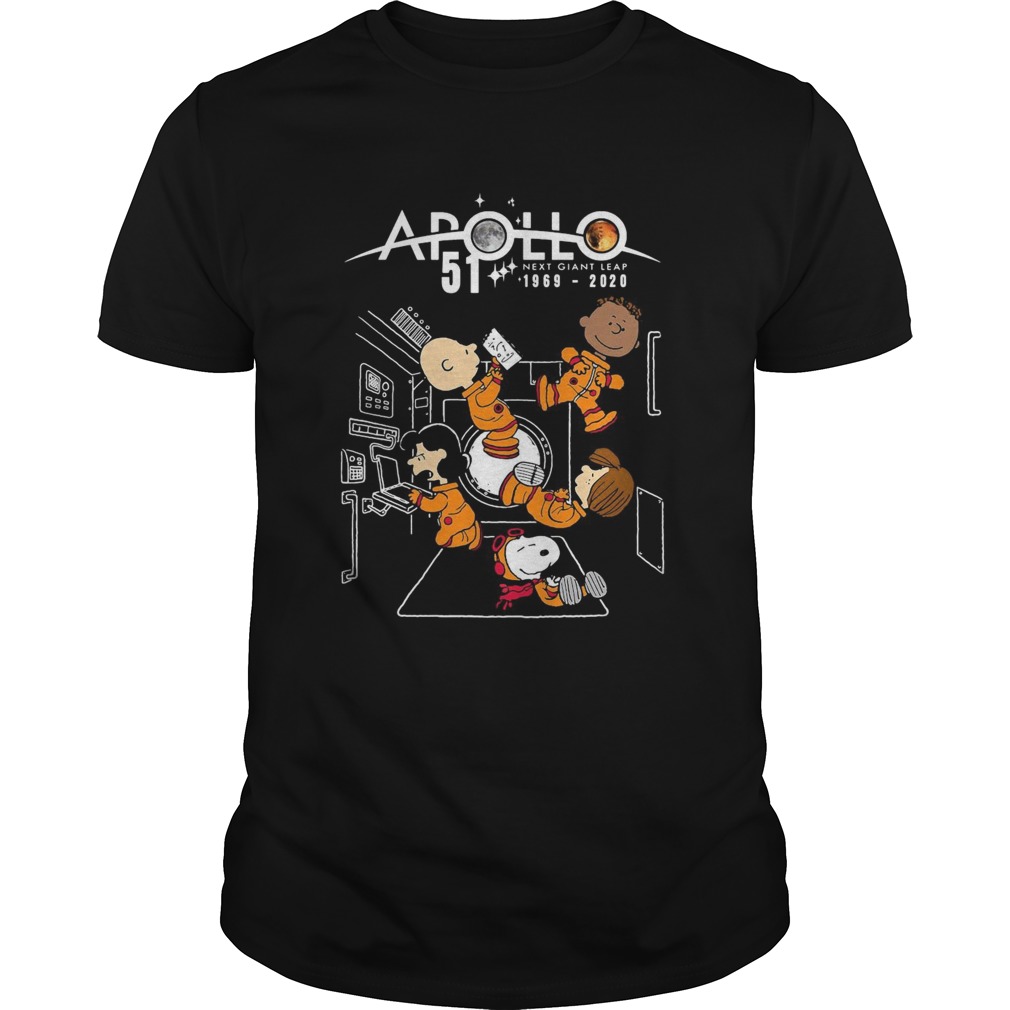 The Peanuts Movie Characters Nasa Apollo 51 Next Giant Leap 1969 2020 shirt