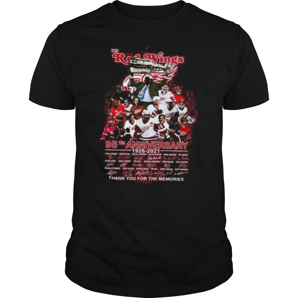 The red wings 95th anniversary 1926 2020 thank you for the memories signatures shirt