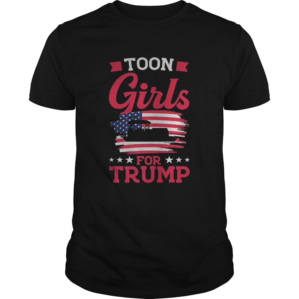 Toon girls for Trump Pontoon Boat American Flag shirt