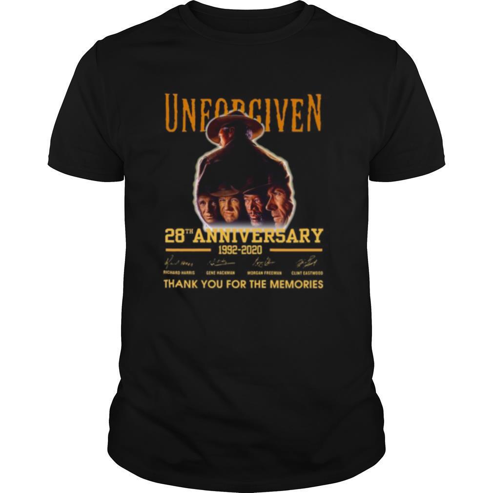 Unforgiven 28th anniversary 1992 2020 thank you for the memories signatures shirt