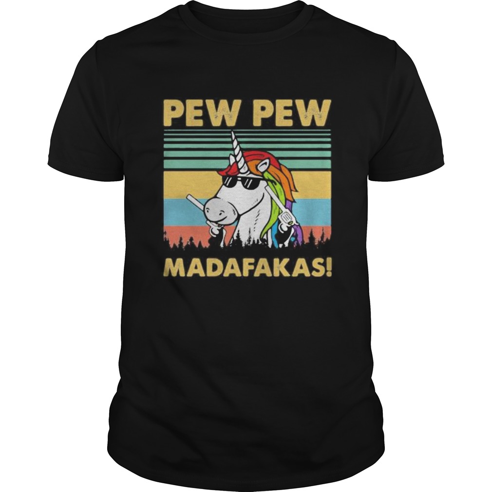 Unicorn pew pew madafakas vintage retro 2020 shirt