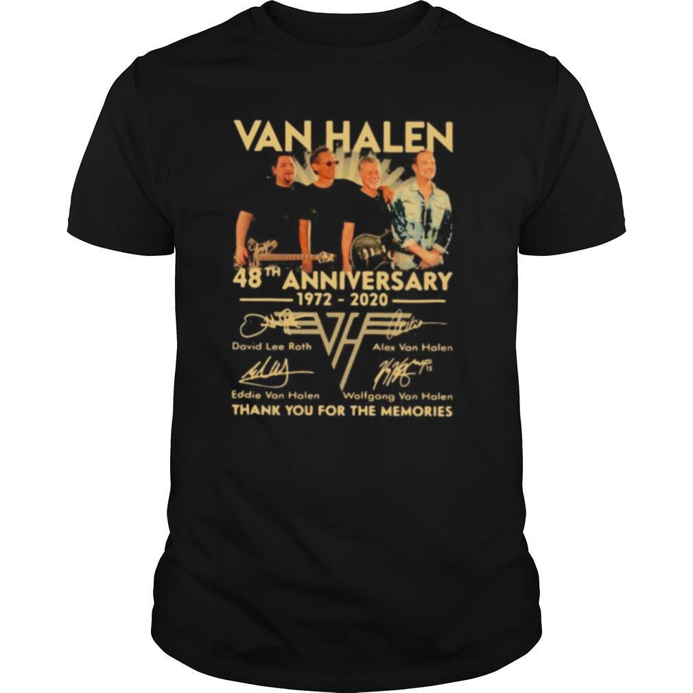 Van halen band 48th anniversary 1972 2020 thank you for the memories signatures shirt
