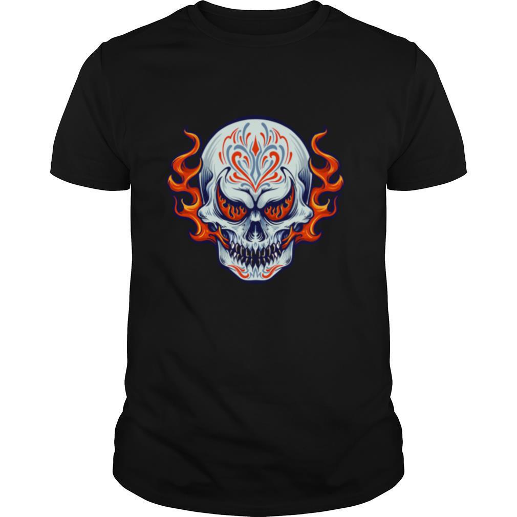 Fire Sugar Skull Dia De Muertos Day Of Dead shirt