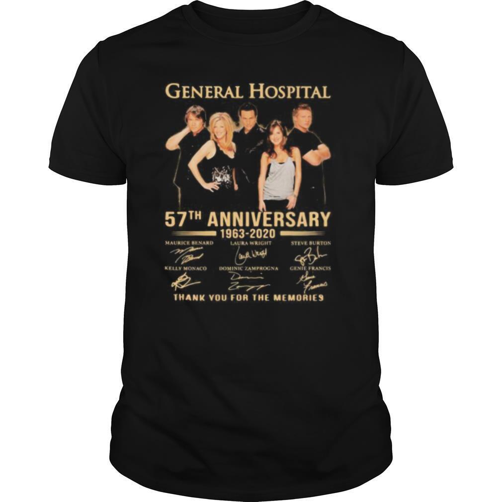 General hospital 57th anniversary 1963 2020 thank for the memories signatures shirt