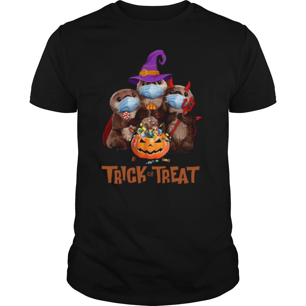 Otter Face Mask Trick Or Treat shirt