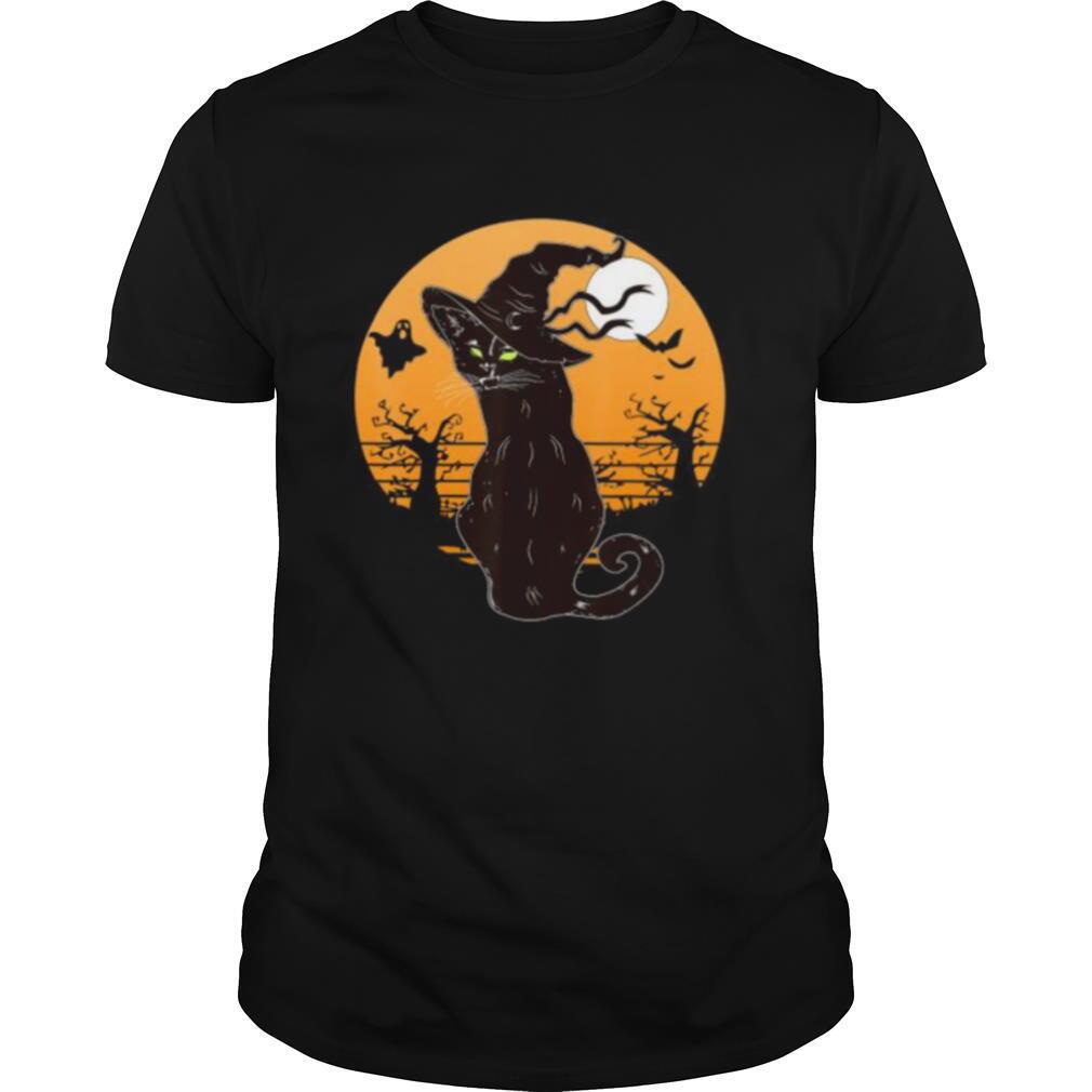 Retro Halloween Black Cat shirt